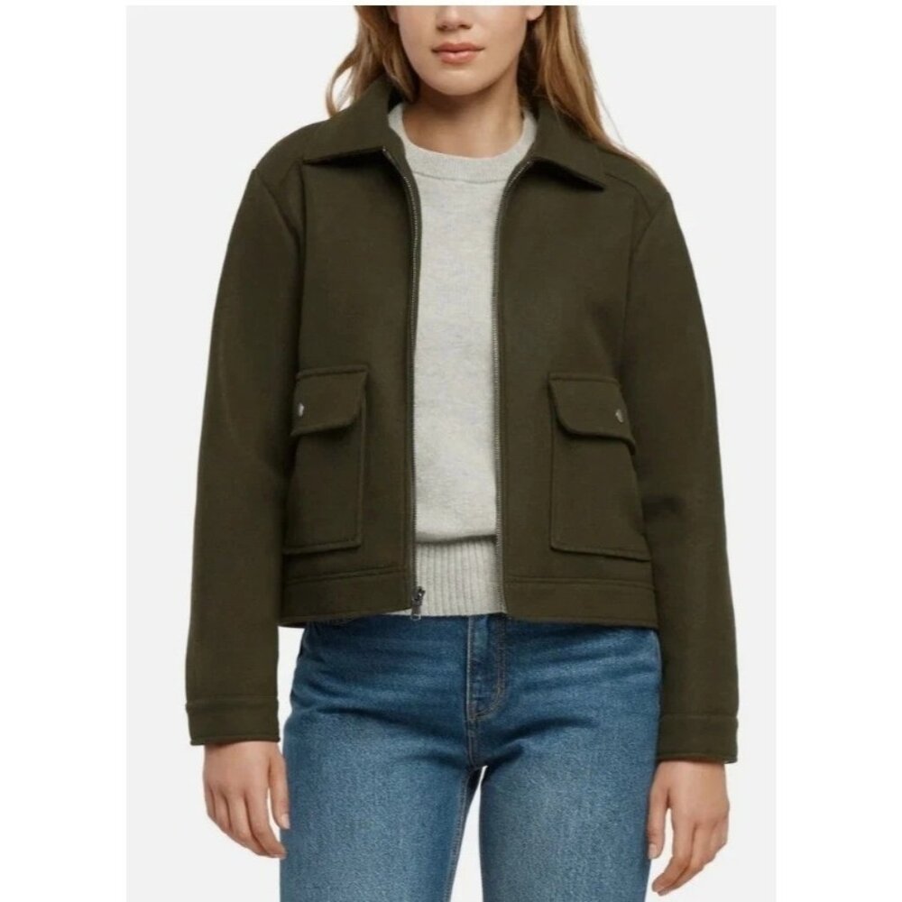 Banana Republic Olive Green Wool Zip Jacket